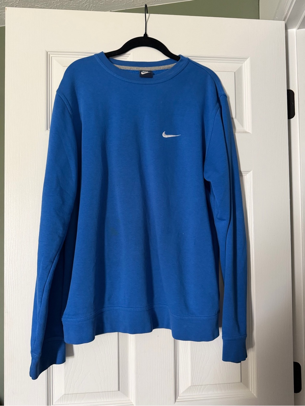 Nike Royal Blue Crewneck Sweatshirt with White Swoosh